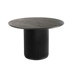 DINING TABLE VNC BLACK MANGO WOOD 120       - DINING TABLES
